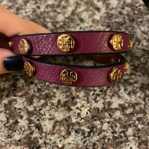 Tory Burch Wrap Logo Bracelet (purple)